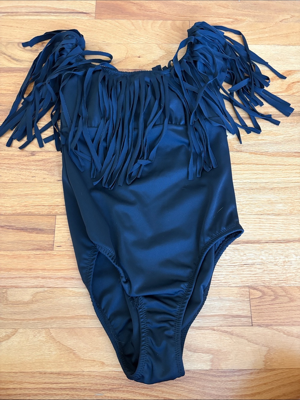 Fringe One-Piece Swimsuit - Black